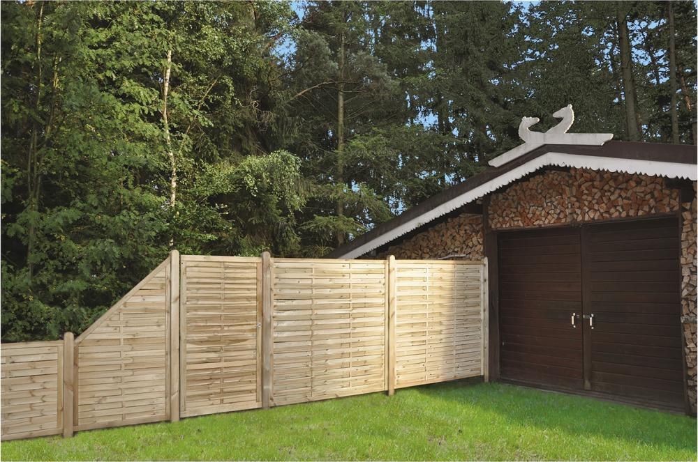 Lamellenzaun-ECKE 100 x 180/90 cm Rahmen 34/54 mm