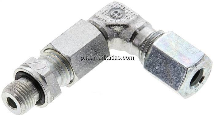 Einstellb. Winkel-Schneidringverschr. G 1/8"-6 L (M12x1,5), Stahl verzinkt