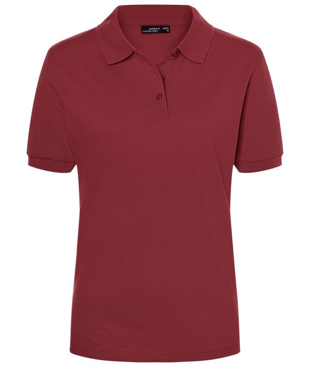 Classic Polo Ladies Hochwertiges Polohemd mit Armbündchen rot/weinrot, Gr. S