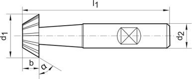 Winkelfräser DIN1833 HSSCo5 Form D 45Grad 16mmFORMAT