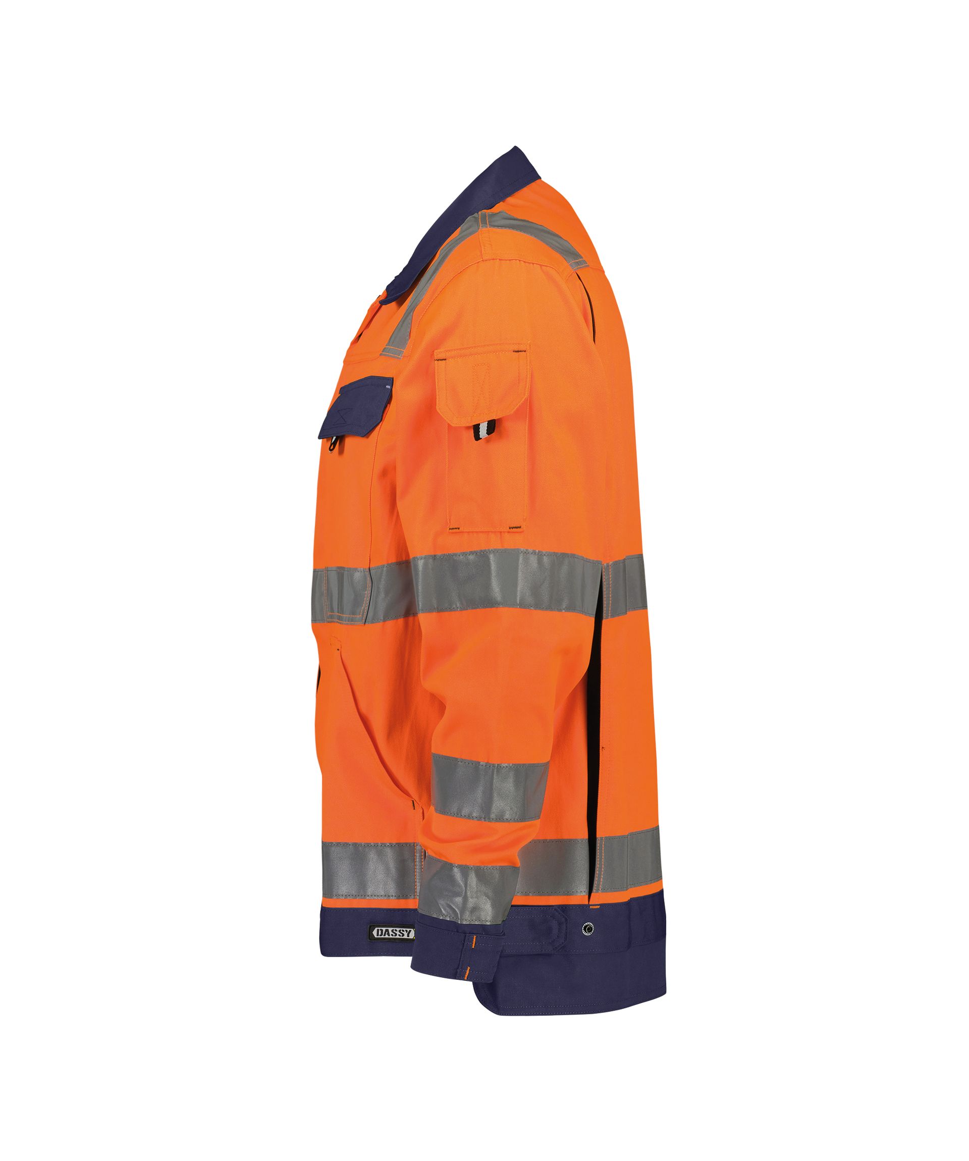 DASSY® Dusseldorf - Warnschutz Arbeitsjacke - neonorange/dunkelblau, Gr. XS