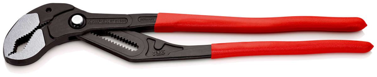 KNIPEX 87 01 560 Cobra® XXL Rohr- und Wasserpumpenzange mit Kunststoff überzogen grau atramentiert 560 mm