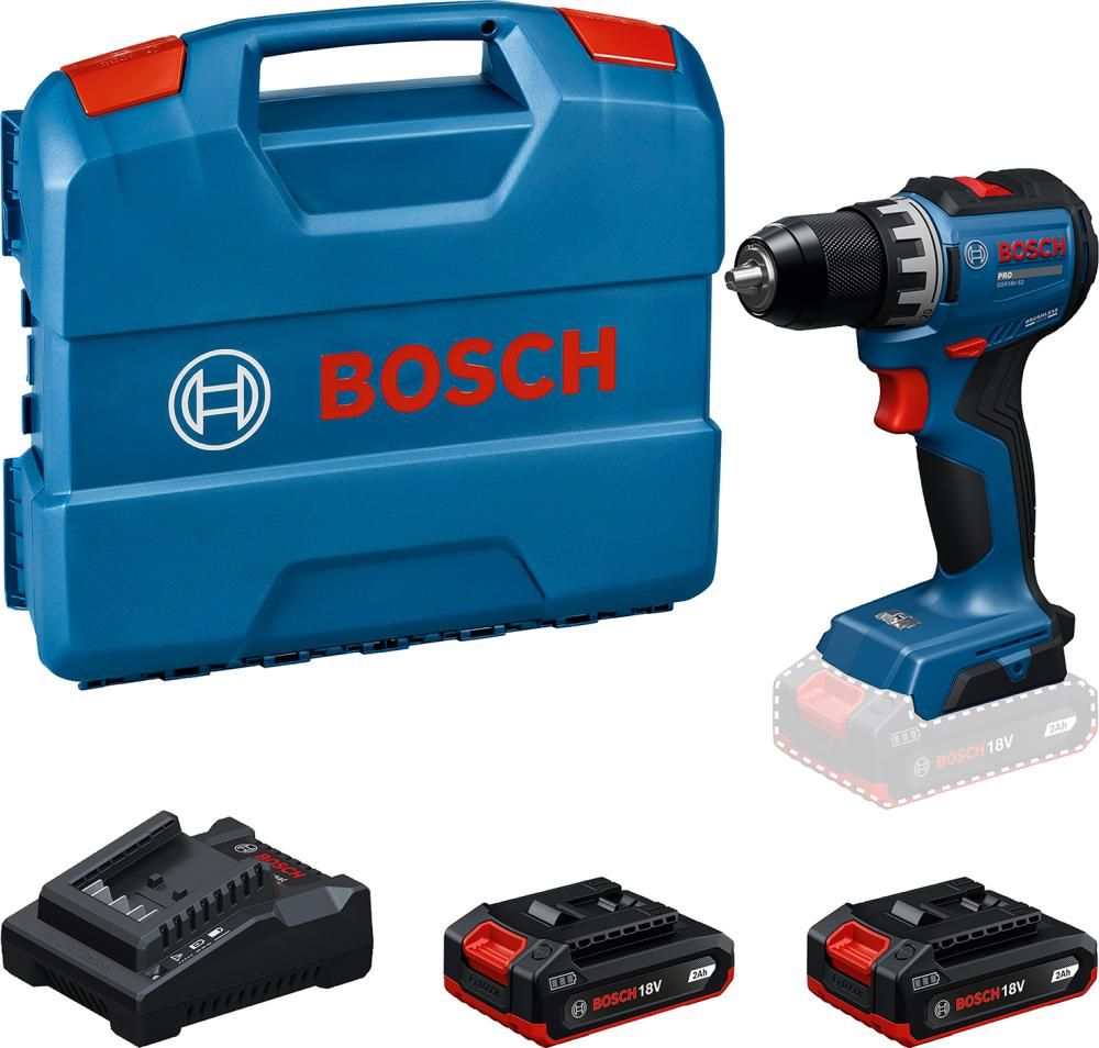 Akku-Bohrschrauber GSR18V-52 2x18V 2,0Ah Ladegerät, L-Case