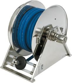 Schlauchaufroller Edelstahl mit Schlauch für 10m Schlauch DN 13mm Druckluft/Öl/Wasser
