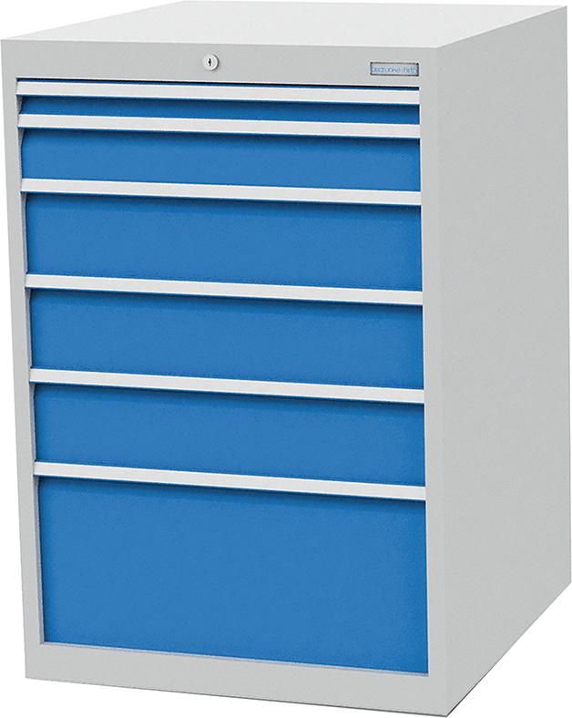 B+H Schubladenschrank R 24-24 B705xT736xH1019mm 6Schubladen 1x50 1x100 3x150 H1xø300mm