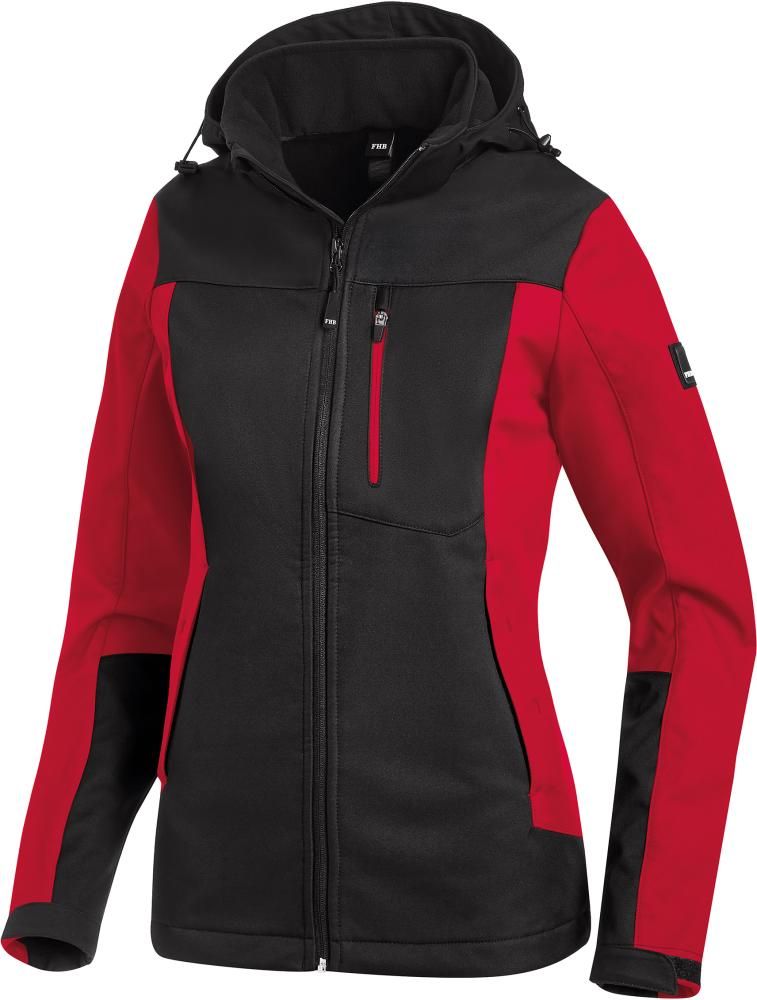Damen-Jacke JULIA rot-schwarz M Softshell FHB