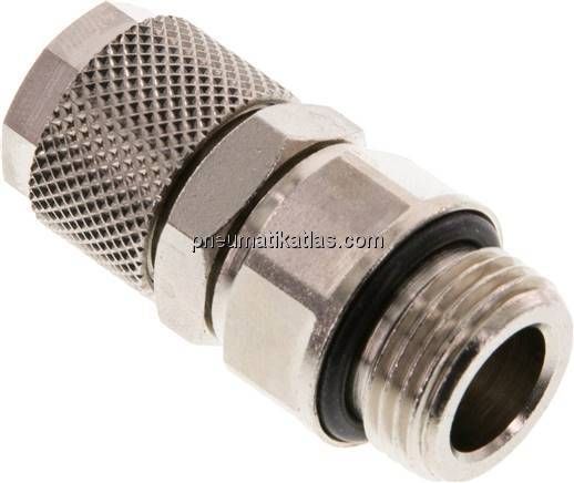 Gerade Drehverschraubung G 3/8"-12x8mm, Messing vernickelt