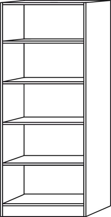 Regal 4FB Ahorn 80x40x200,4 cm Hammerbacher