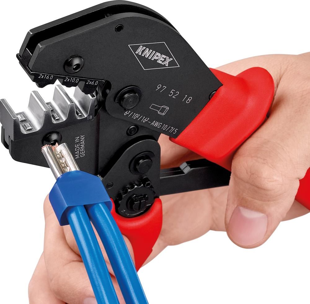 Crimp-Hebelzange f. Twin Aderendhülsen 2x6,2x10 und 2x16qmm KNIPEX