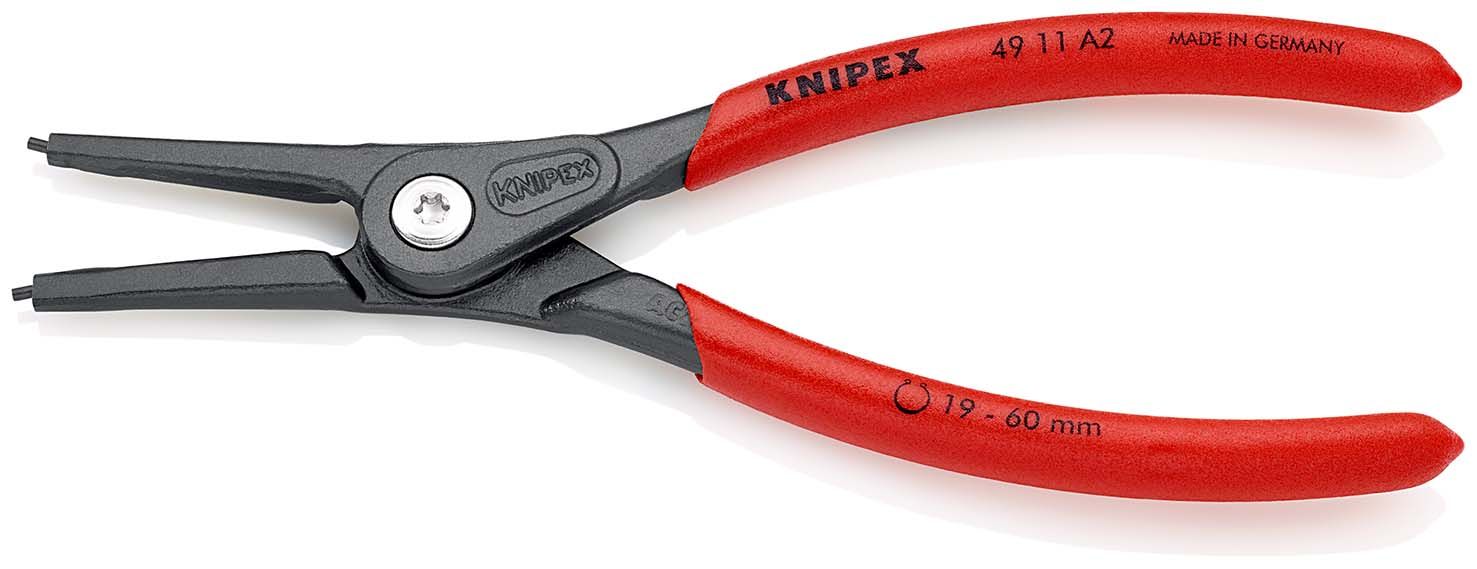 KNIPEX Präzisions-Sicherungsringzange für Außenringe auf Wellen mit rutschhemmendem
