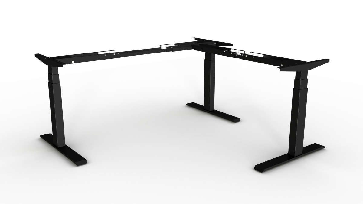 Tischgestell Classic Flex 3D, 3-Bein mit 660mm Hub, RAL 9005 tiefschwarz