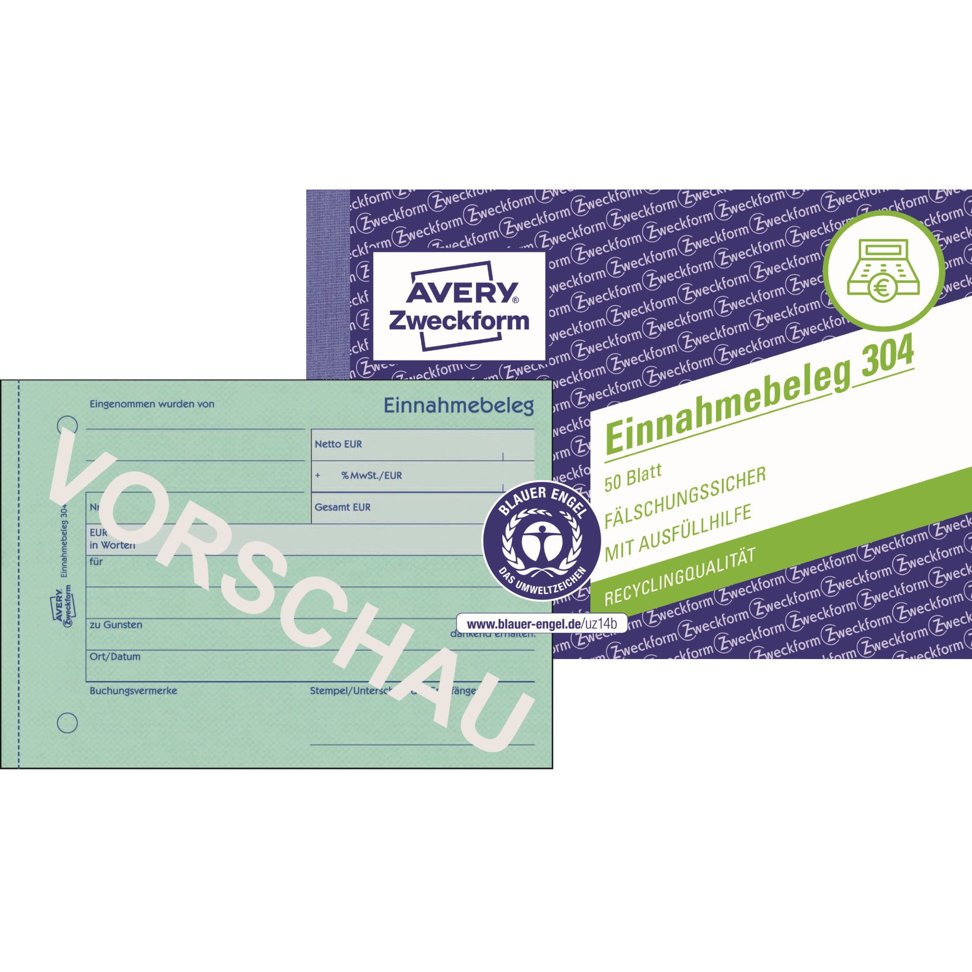 Einnahmebeleg DIN A6 quer 50Blatt
