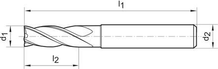 Schaftfräser VHM lang DIN6527 TiAlN Z4 Schaft HB 6mm FORMAT