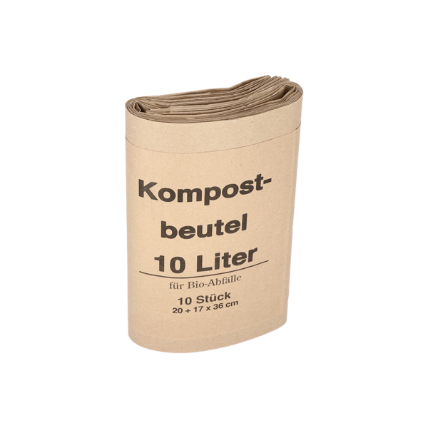 Biopapierbeutel, Natronmischpapier, 10 Liter, braun - KT = Bündel á 10Stk, Größe 360x360mm