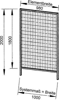 Wandelement Maschinenschutzgitter B480xH2000 mm
