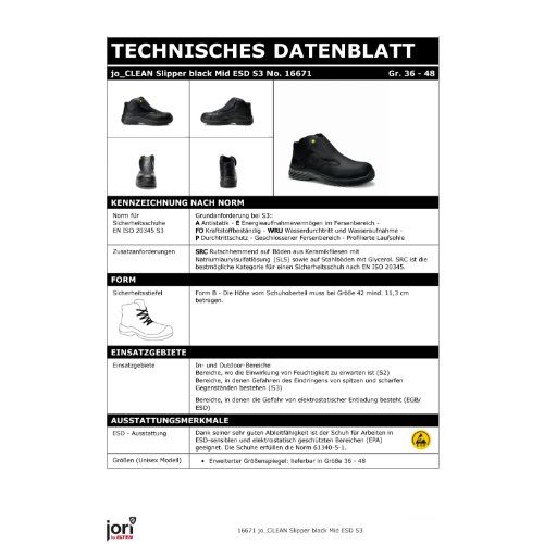 ELTEN jo_CLEAN Sicherheitsslipper S3 ESD, Schwarz, Gr. 42