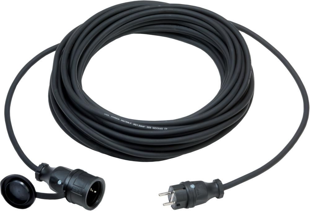 Schuko-Verlängerungskabel5m H07RN-F3G1,5 IP44 mit PCE Stecker+Kupplung Althoff