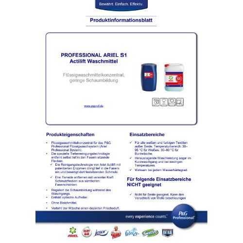 P&G PROFESSIONAL ARIEL S1 Actilift Waschmittel Fass 60 Liter