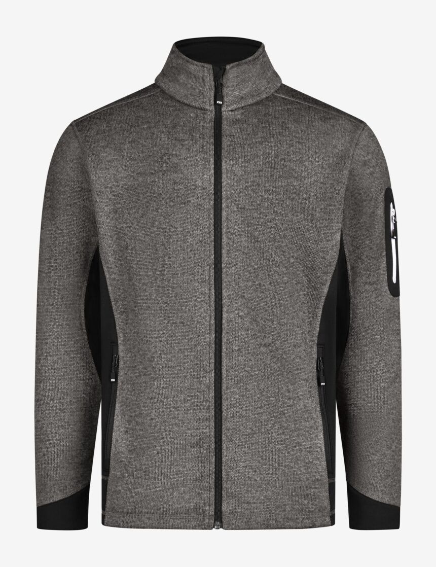 FHB CHRISTOPH Strick-Fleece-Jacke Farbe: anthrazit-schwarz - Gr. 4XL