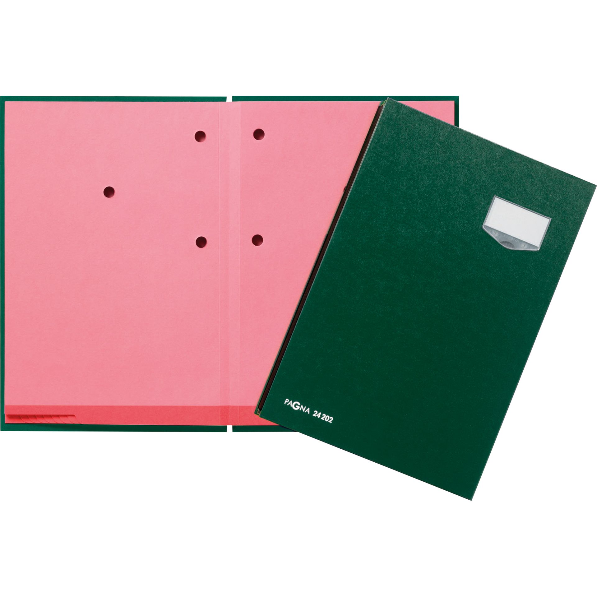 Unterschriftenmappe de Luxe 20Fächer Pappe grün