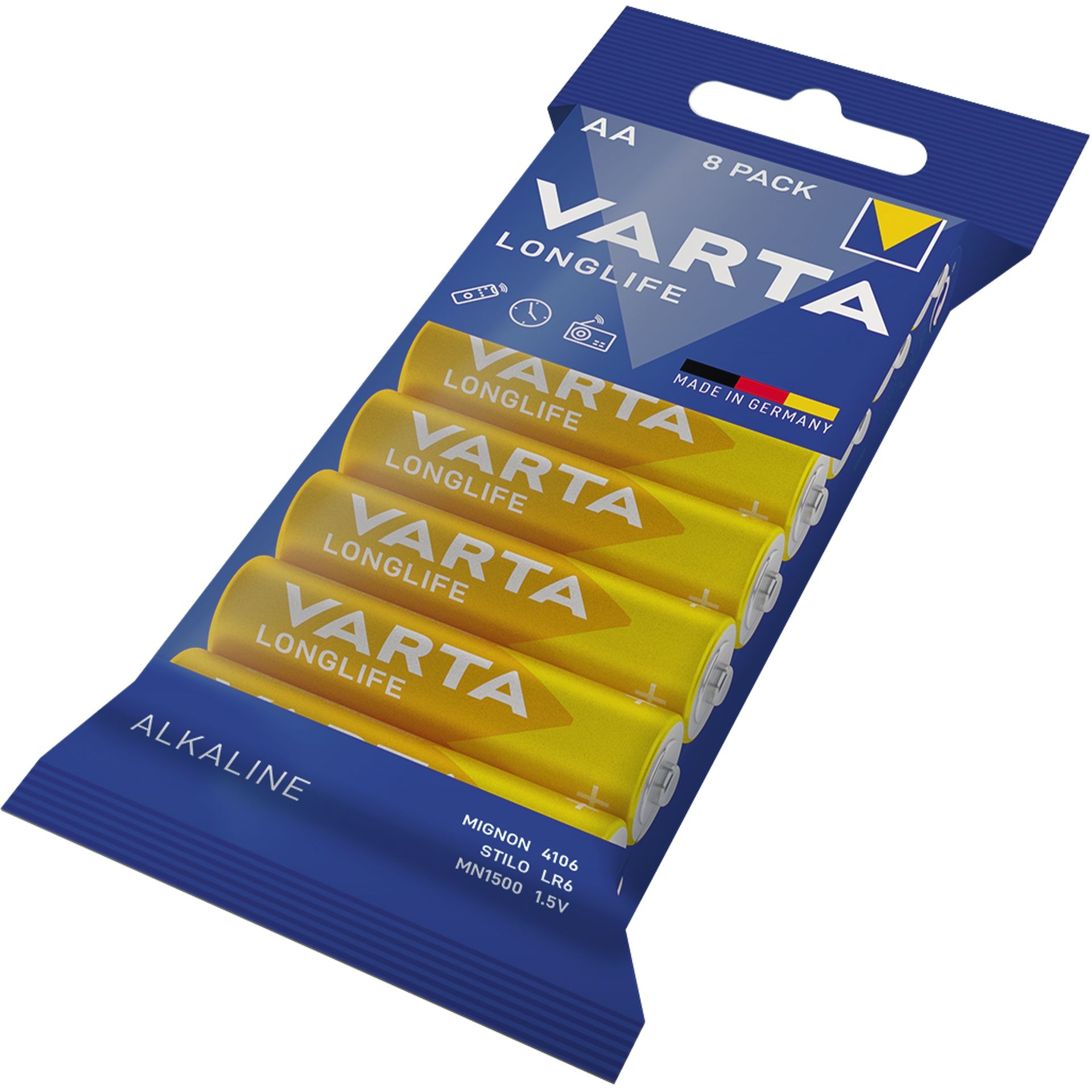 Batterie Longlife AA 1,5V 8 St./Pack.