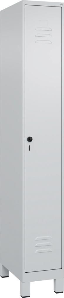 Gard.-Schrank TW CLASSIC B300xT500xH1950 mm RAL 7035/7035, 1 Abteil mit 100 mm hohen Füßen
