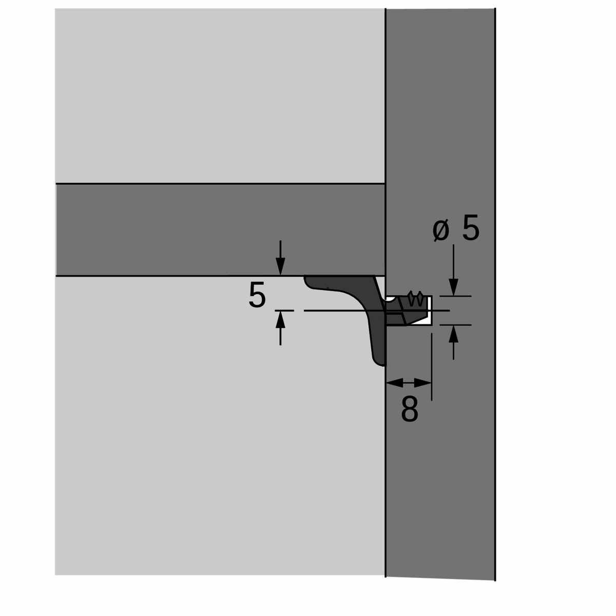 Bodenträger Sekura 2,1, ø 5 mm, Zinkdruckguss vern