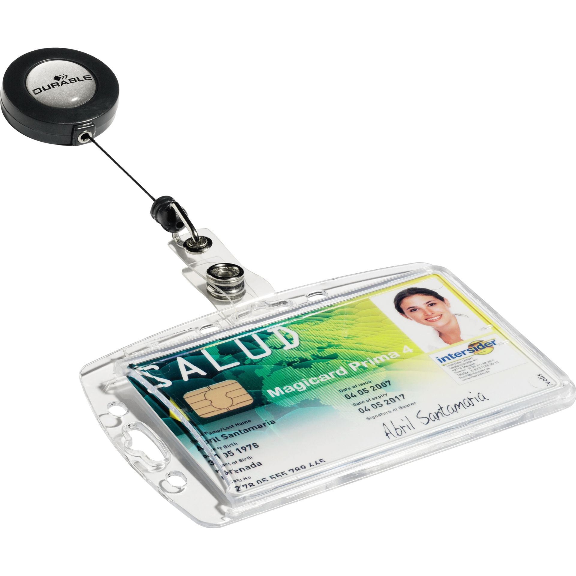 Namensschild 54x85mm mit Metallclip 10 St./Pack.