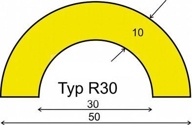 Rohrschutz Typ R30, L 5000mm gelb/schwarz selbstklebend Dancop