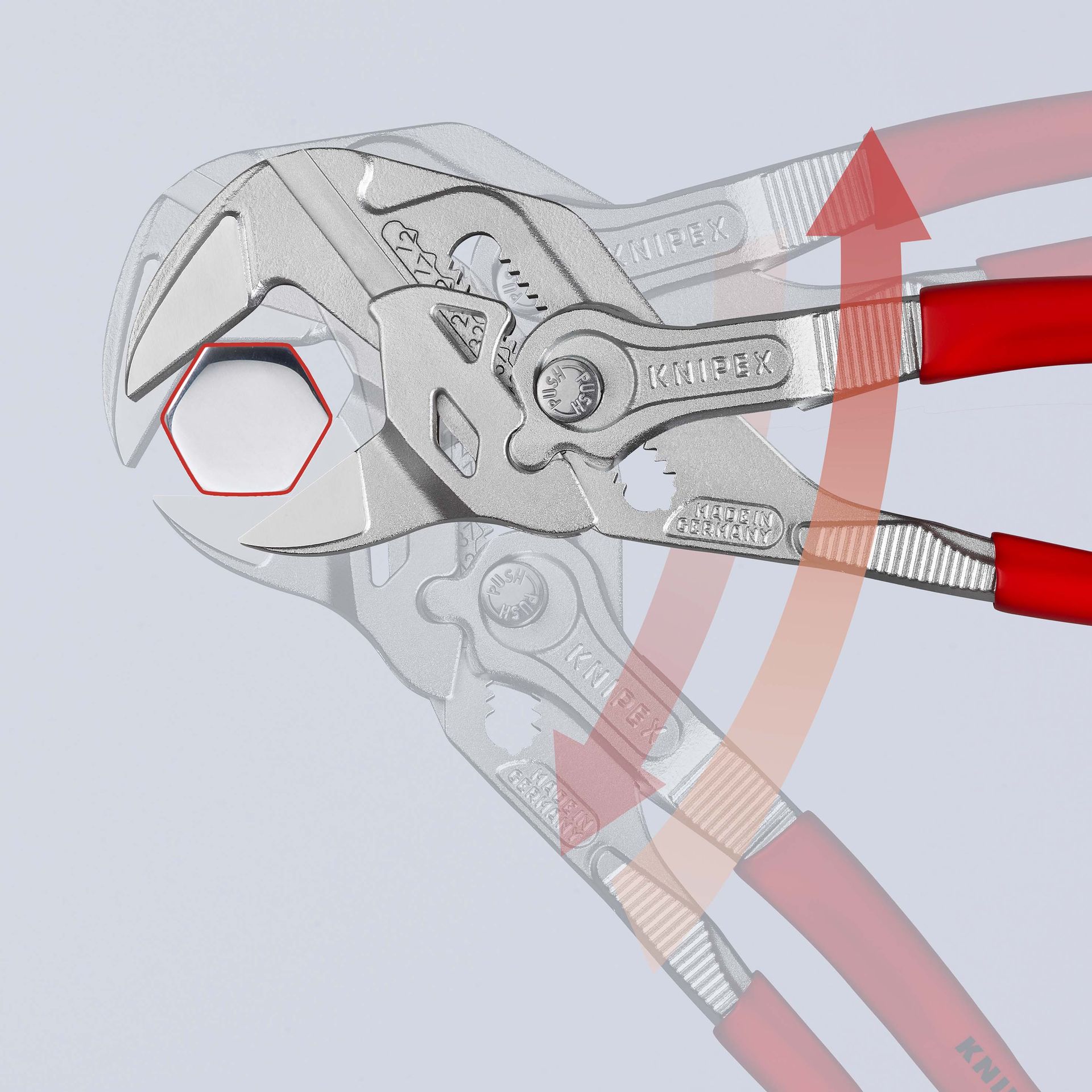 KNIPEX Zangenschlüssel mit Kunststoff überzogen verchromt