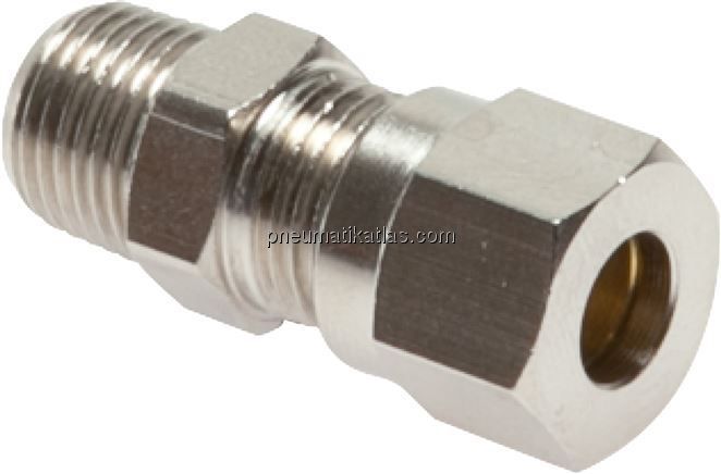 Gerade Schneidringverschr. 4 LL (M8x1)-R 1/8", Messing vernickelt