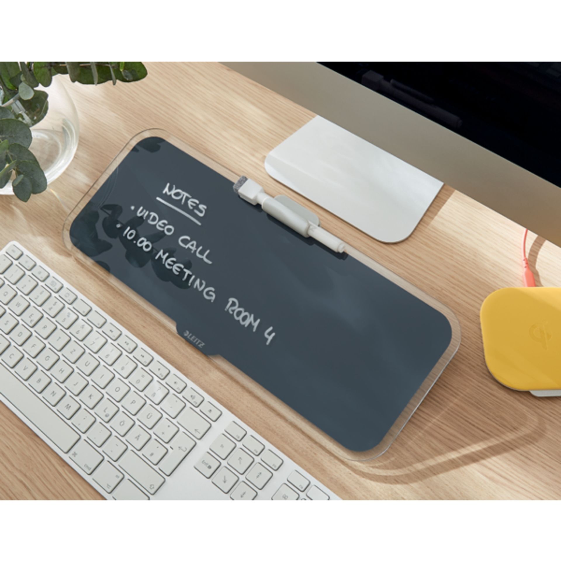 Desktop-Memoboard Cosy 380x150x60mm Glas grau