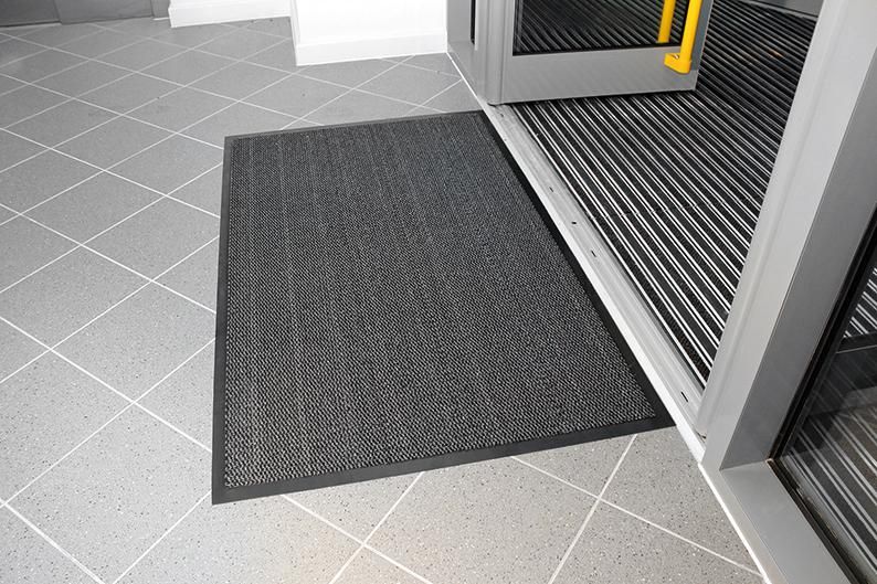 Schmutzfangmatte Vyna-Plush schwarz/Stahl B60xL90 cm
