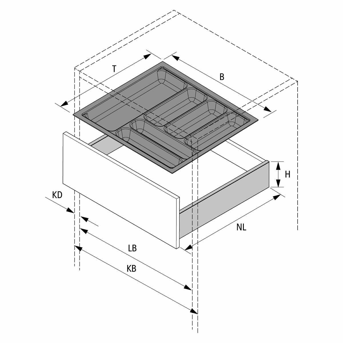 OrgaTray 440, 380 - 440 / 451 - 500, anthrazit