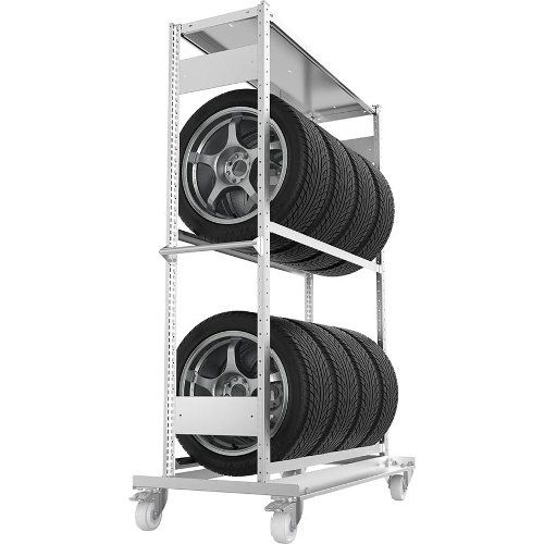 META Räderregalwagen METACLIP verzinkt B1300xT400-xH1850mm 2 Lagerebenen F-achlast 150kg