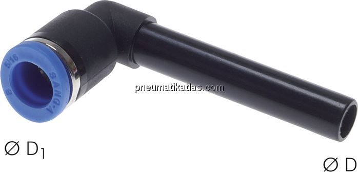 Winkel-Steckanschluss, langer 4mm Stecknippel, IQS-Standard