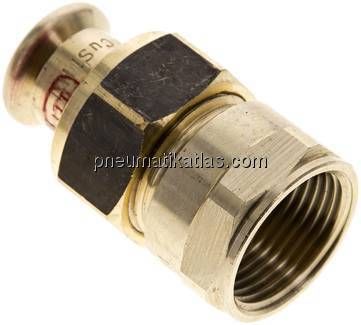 Pressfitting, Verschraubung flachd., 15mm / Rp 3/4"(IG)
