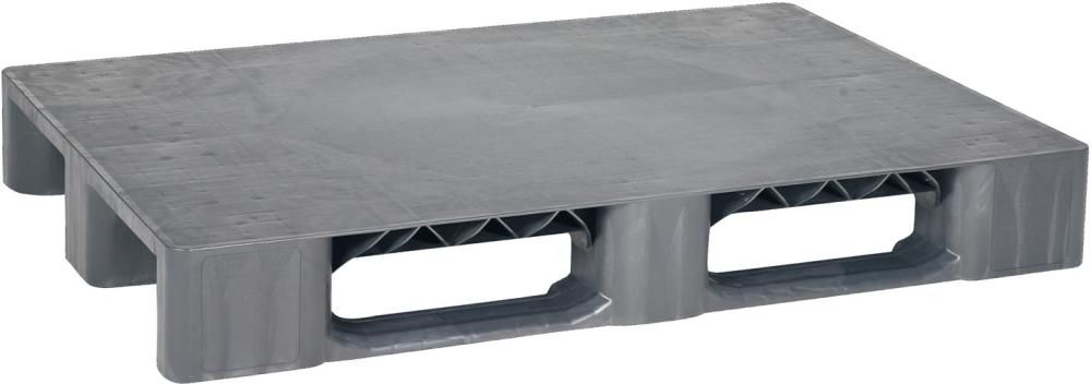 Universalpalette grau B800xT1200xH155 mm 3 geschlossene Kufen ohne Rand