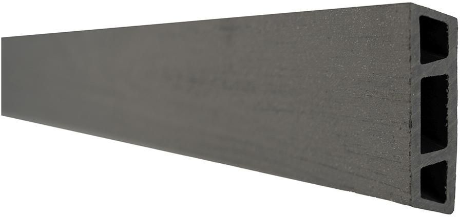HANÖ-Serie SCHIEFER 21 Lamellen Holzstruktur BPC-Rhombus-Steckzaun 20 x 75/68 x 1793 mm