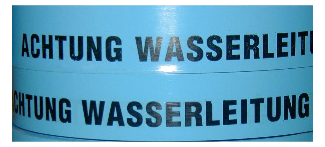 Trassenwarnband, Farbe: blau