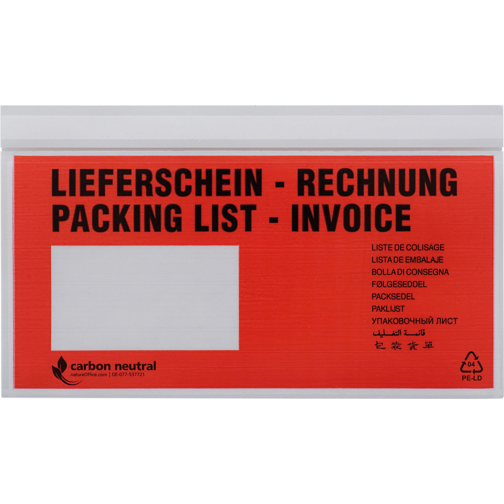 Dokumententasche DL 70my rt/sw 500 St./Pack.