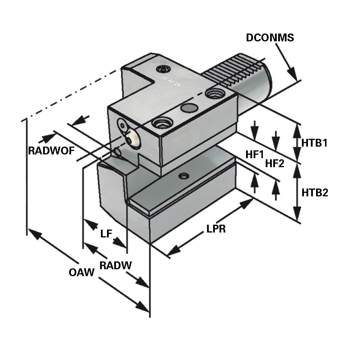 Axial-Werkzeughalter C1-16x12