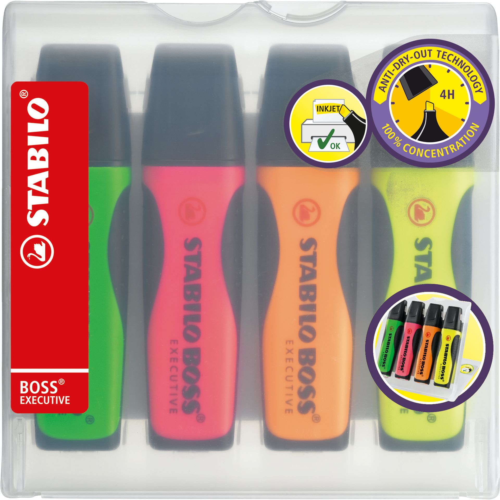Textmarker BOSS EXECUTIVE 2-5mm sortiert 4 St./Pack.