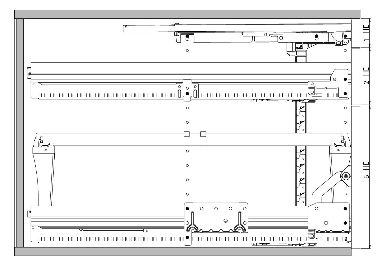 HETTICH Container-Set mit Teil- und Überauszügen