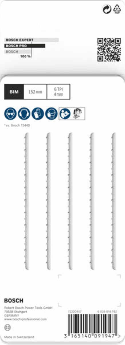 PRO Hardwood fast T344DF Stichsägeblatt, 152 mm, 5-tlg.