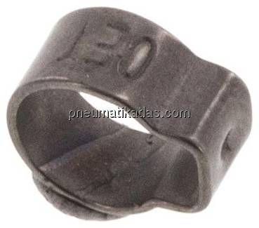 1-Ohr-Schlauchschelle 5,1 - 6,1mm, Edelstahl
