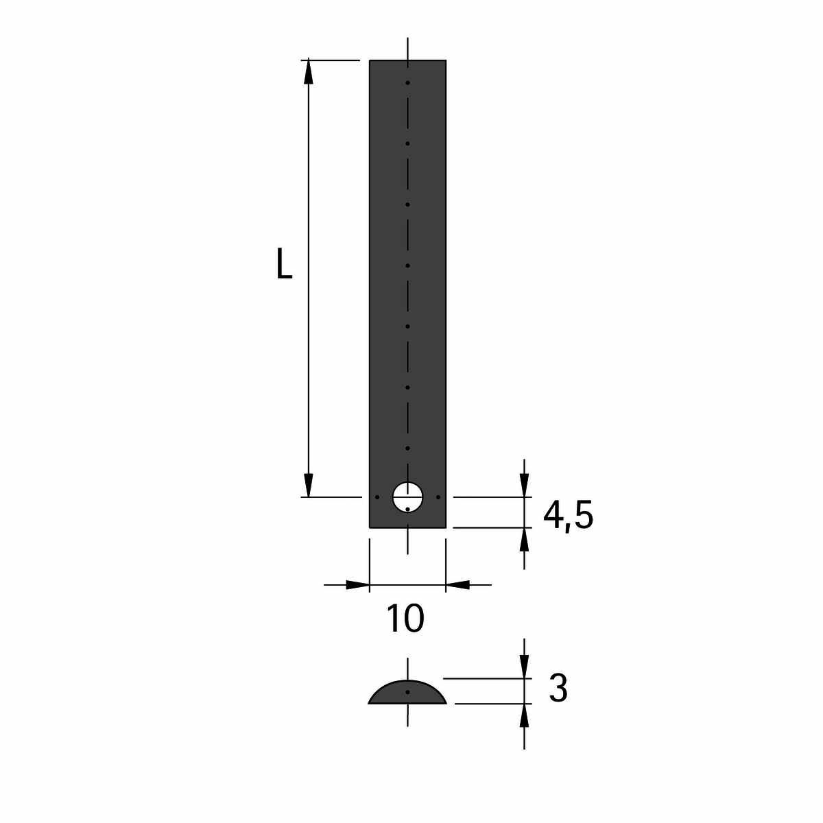 Schubstangen 10X3/1000mm