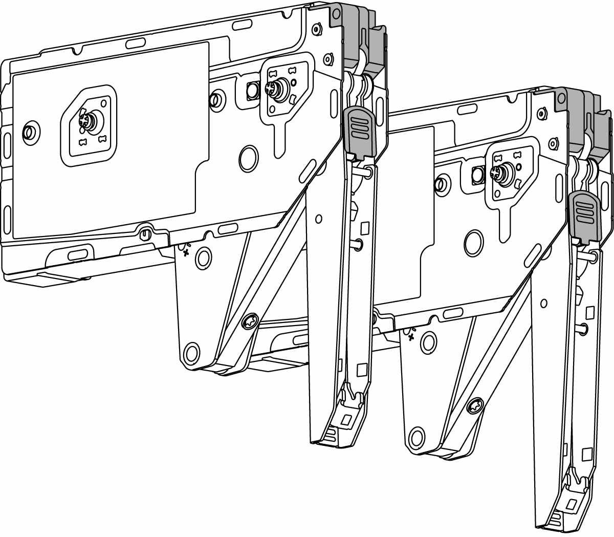 AVENTOS HK top Hochklappe, Kraftspeicher (Set), LF=1730-5200 (bei 2 Stück), mit SYSTEM-Schrauben, für TIP-ON, verzinkt