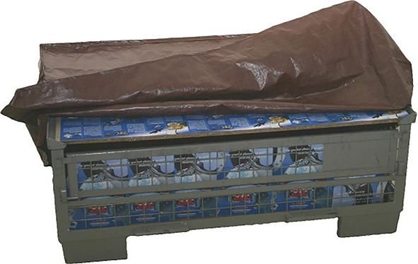 Abdeckhaube für halbe Gitterbox B1250xT850xH500 mm braun