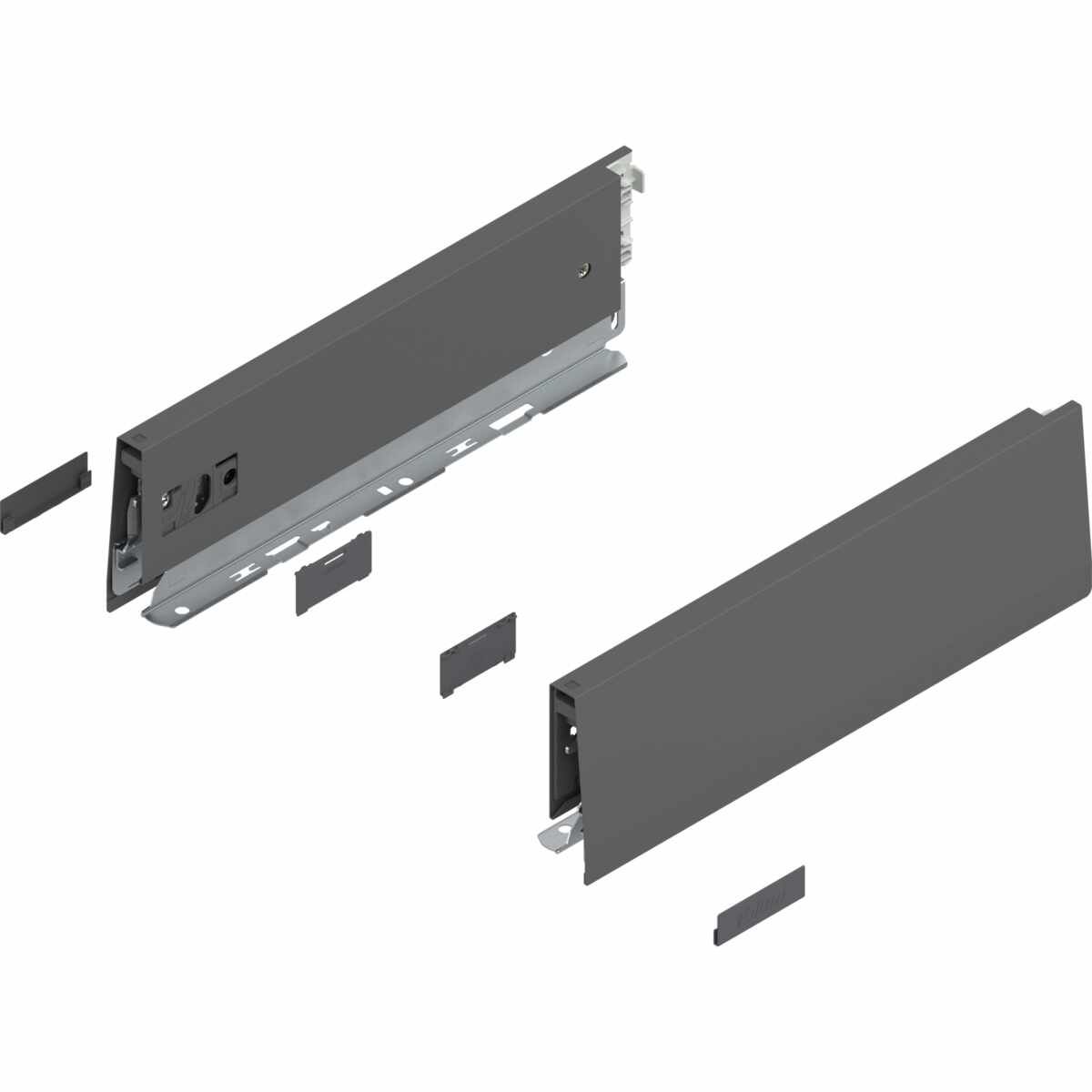 MERIVOBOX Zarge, Höhe M (91 mm), NL=300 mm, links/rechts, oriongrau matt